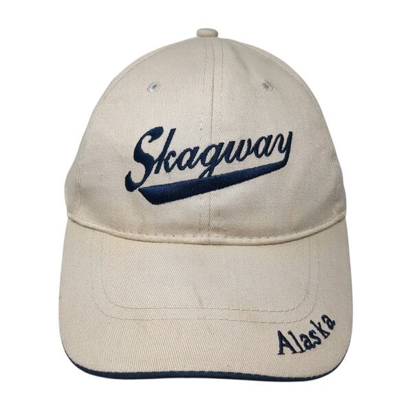 Unbranded Other - Skagway Alaska Strapback Hat Beige One Size Adjustable Embroidered